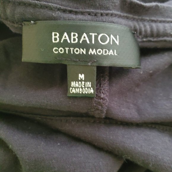 Aritzia Babaton T-Shirt Tunic Tee Top Black cotton Modal sz M - Picture 5 of 5